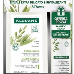 KLORANE KIT AVENA SHAMPOO USO FREQUENTE&ALTA TOLLERABILITA' AVENA 400 ML + SHAMPOO SECCO AVENA&CERAMIDE 50 ML
