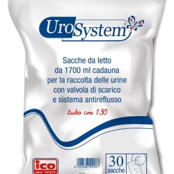 SACCA DI DRENAGGIO DA LETTO PER INCONTINENZA UROSYSTEM TUBO 130 CM CON SCARICO 30 PEZZI