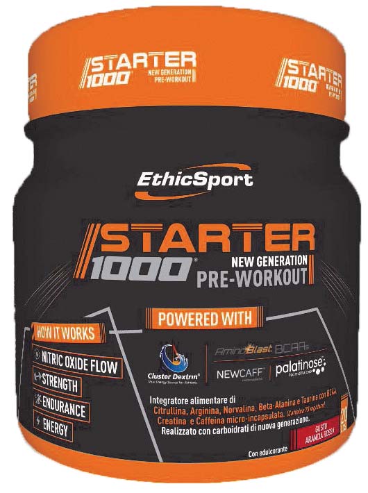 STARTER 1000 NEW GENERATION PRE WORKOUT GUSTO ARANCIA ROSSA 400 G