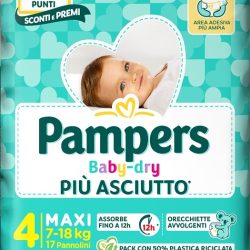 PAMPERS BABY DRY PANNOLINO DOWNCOUNT MAXI 17 PEZZI