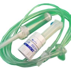 DEFLUSSORE CON REGOLATORE DI FLUSSO A GRAVITA' CON PERFORATORE 5/250ML