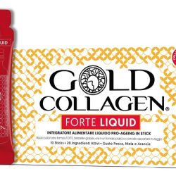 GOLD COLLAGEN FORTE LIQUID 10 STICKS DA 25 ML GUSTO PESCA MELA E ARANCIA CON EDULCORANTE